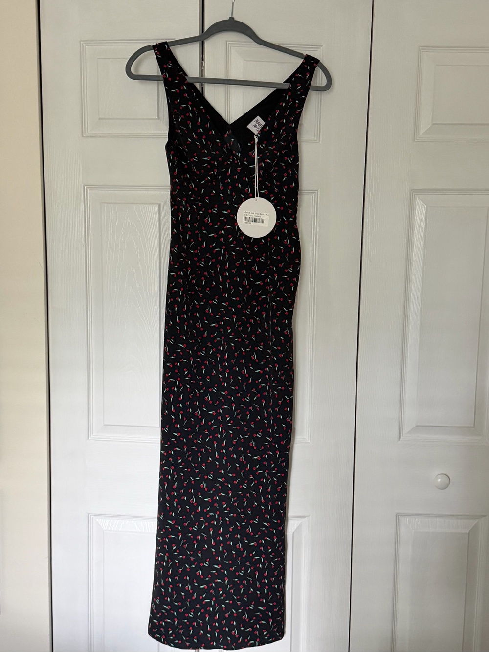 Princess Polly Black Maxi Dress with Red & Green Print